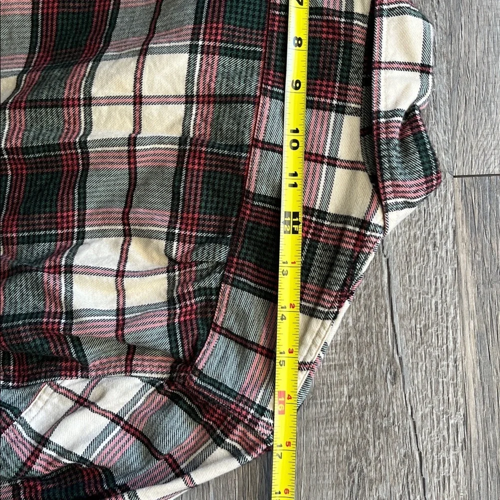 J. Crew Men’s Flannel Plaid Button-Down Shirt, Red Green 100% Cotton, Size S